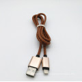 PU Leather Braid 1m USB Data Cable for iPhone5
